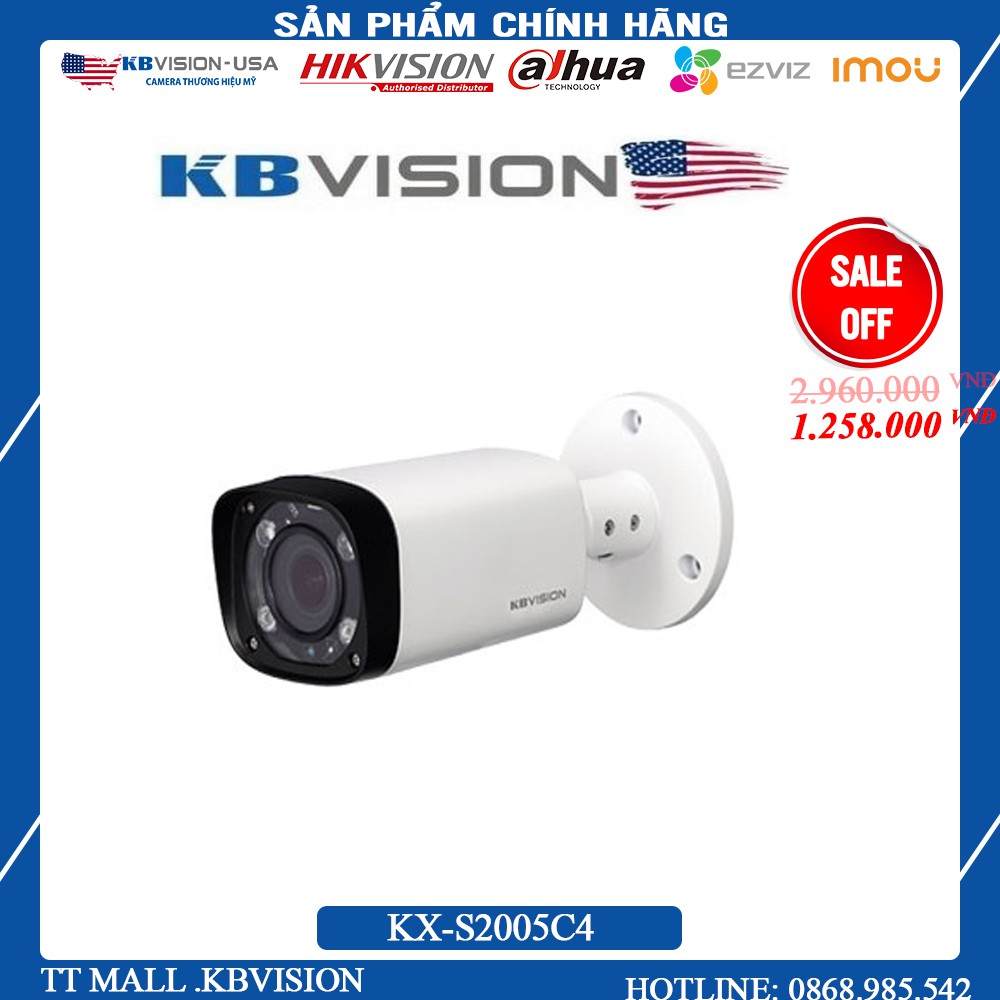 {Giá Tốt Nhất} Camera KBVISION KX-C2005C4 2.0 Megapixel (full HD) SONY CMOS cho hình ảnh sắc nét