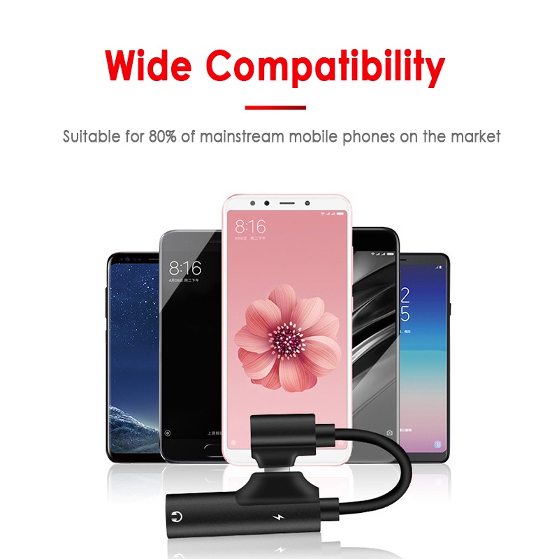 Bộ Chuyển Đổi Giắc Cắm Type-C Sang 3.5Mm 2 Trong 1 Cáp Chuyển Đổi Âm Thanh Tai Nghe Cáp Aux Tai Nghe Loại Usb C Cho Samsung Xiaomi Macbook
