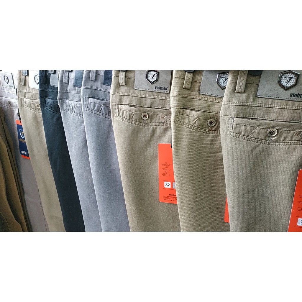 Mới Quần Kaki 0Ly 100% Cotton Ống Suông Dành Cho Trung Niên Vĩnh Tiến 545
