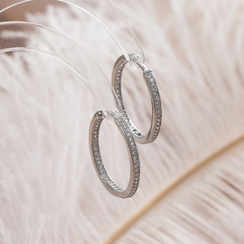 14K Gold-Coated Zircon Earring Ring Round Ear Buckle Fashion Ear Clip Ear Jewelry 004