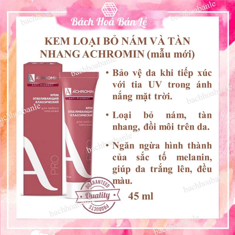 Kem giảm nám Achromin mẫu mã mới 45 ml của nga