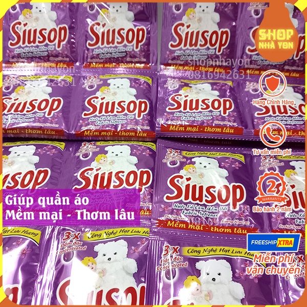 50 bịch nước xả vải Siusop nhiều màu hương hoa thiên nhiên bảo vệ vải không phai màu thơm lâu - được chọn màu