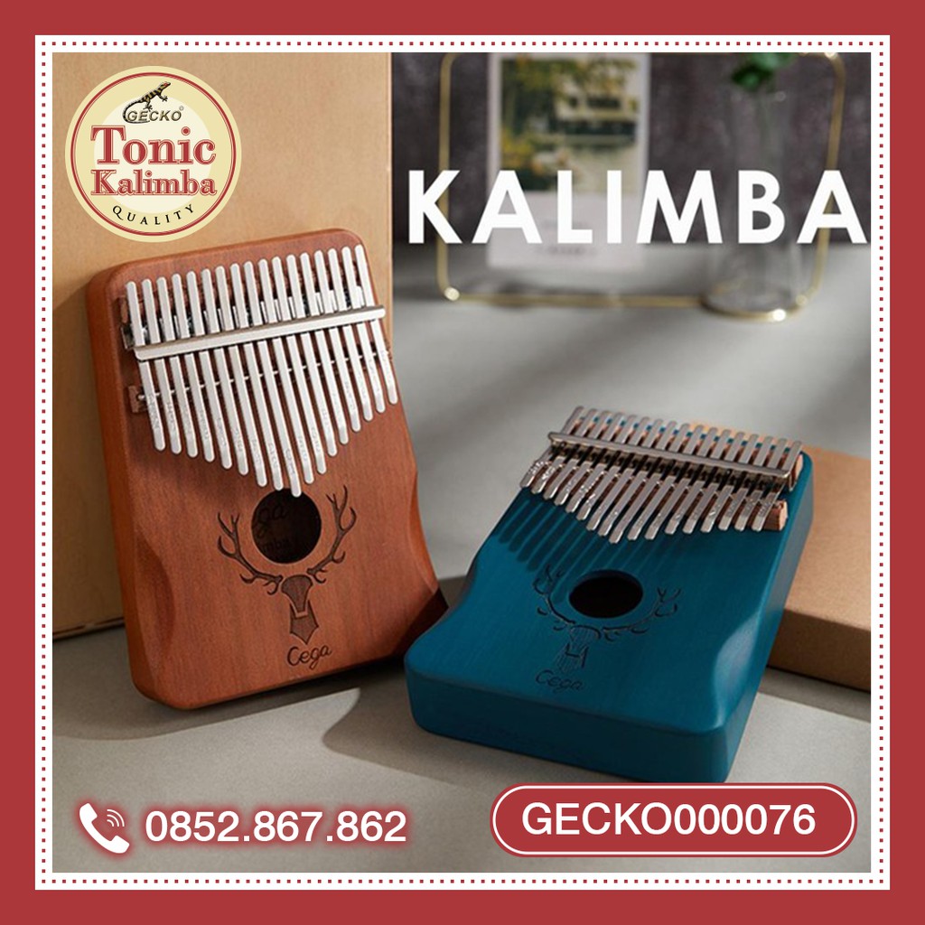 Đàn kalimba cega 17 phím gỗ tròn cứng France nguyên khối Mahagony GECKO000076-002 -Hàng chính hãng