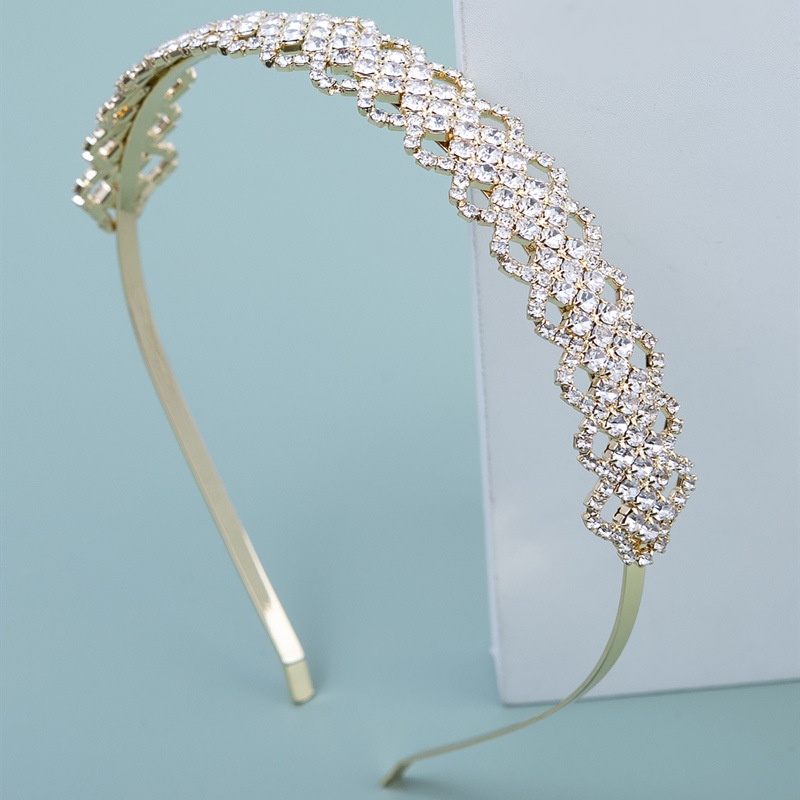 Băng Đô Cài Tóc Dạng Nén Đính Đá Phong Cách Nhật Hàn Tinh Tế Cho Cô Dâu