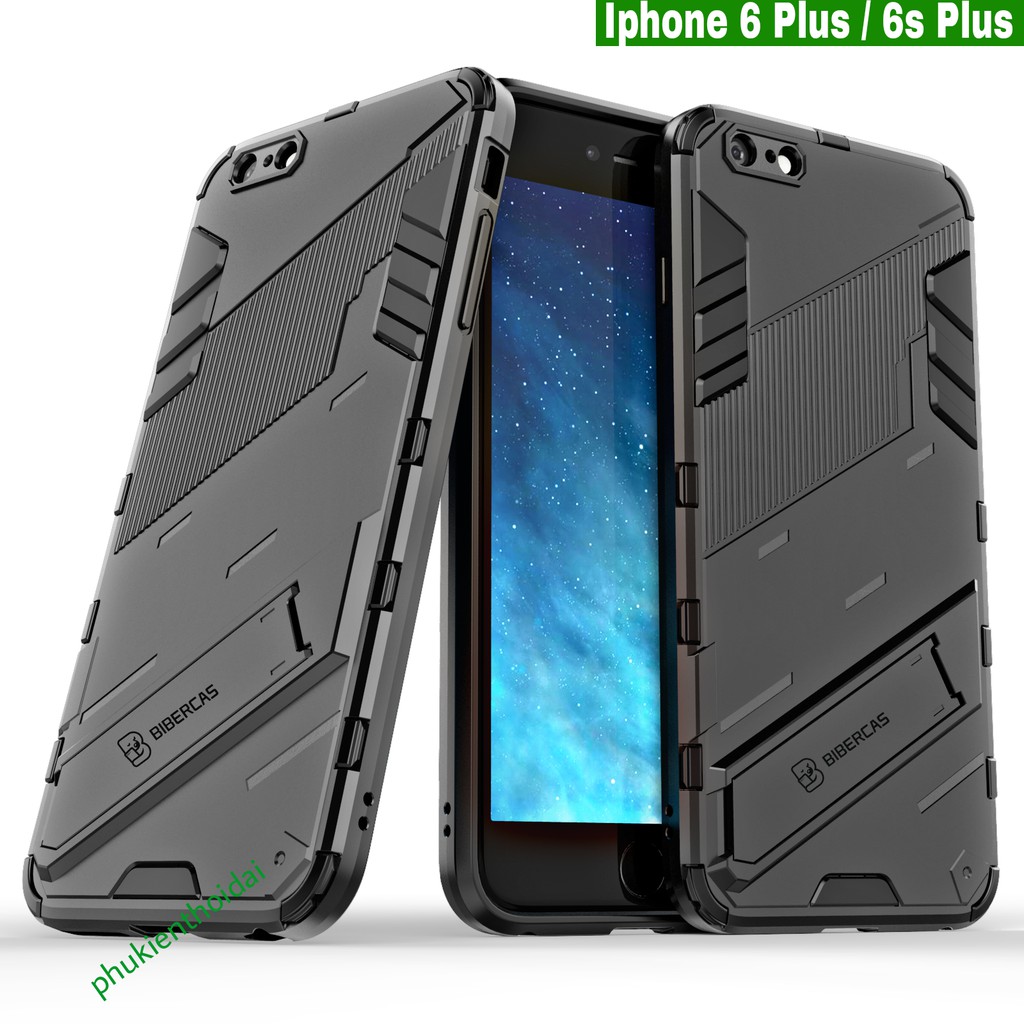 Ốp lưng Iphone 6 Plus / 6s Plus / 7 Plus / 8 Plus / 14 Pro Max / 15 Pro Max  Iron Man Ver 2 chống sốc giá đỡ xem phim