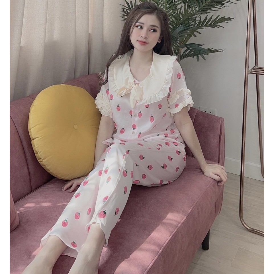 [Siêu Hot] Bộ đồ Pijama lụa💖Bộ lụa thiết kế Họa tiết - chất liệu mát lịm[HÀNG ĐẸP CHUẨN] [ẢNH THẬT +VIDEO]