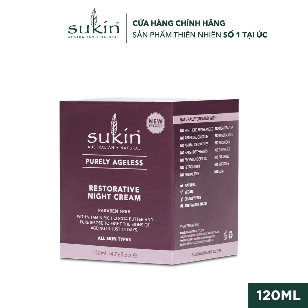 Kem Dưỡng Da Ban Đêm Dành Cho Da Lão Hóa Sukin Purely Ageless Restorative Night Cream 120ml