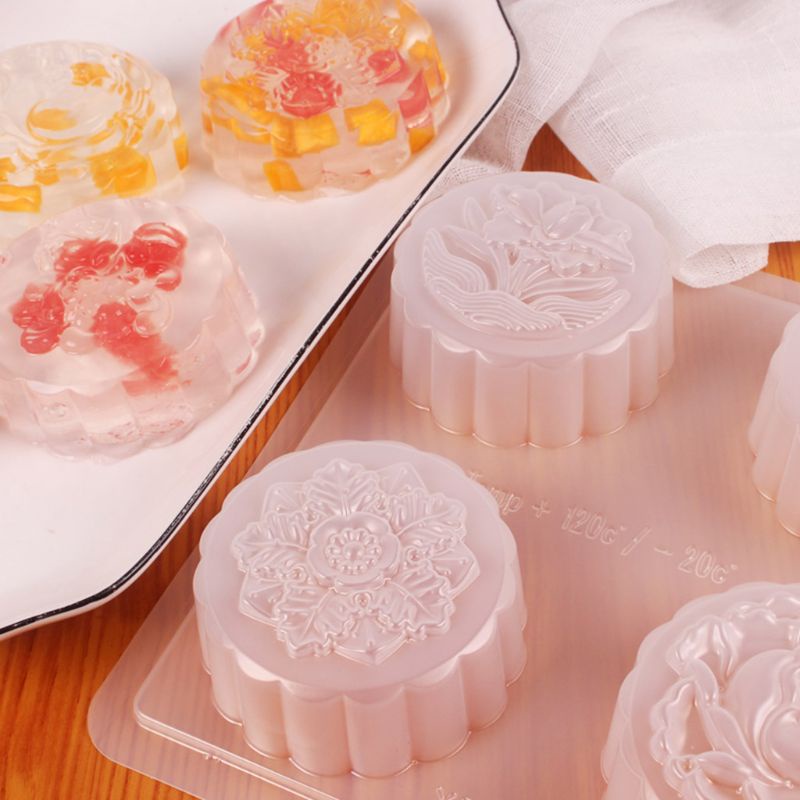 Khuôn làm bánh trung thu/sô-cô-la/bánh nướng nhỏ bằng silicon 4 ngăn đa dụng tiện lợi