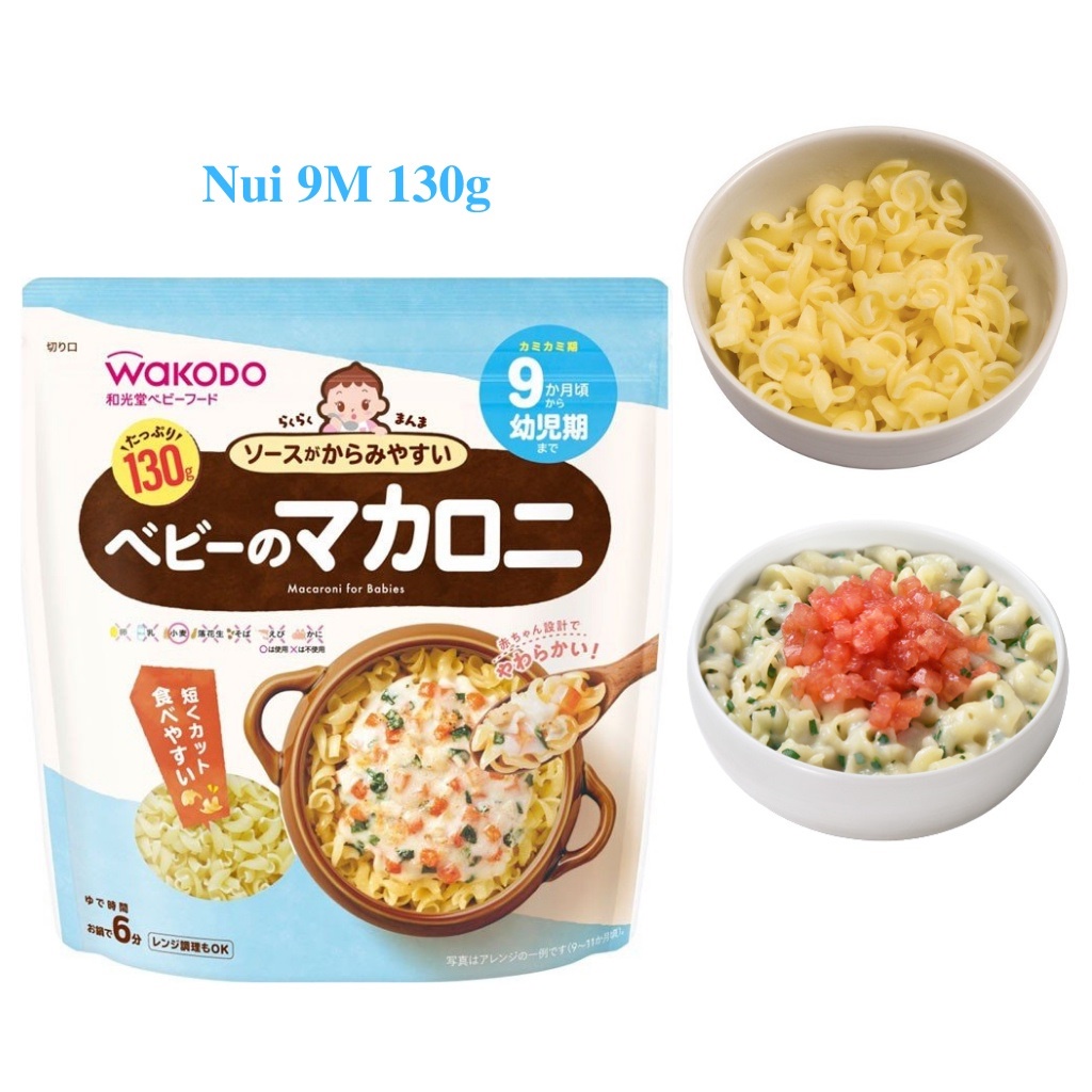 Các loại Mì, Nui Wakodo Cho Bé Từ 6- 9 Tháng Tuổi - Nhật Bản (130g)