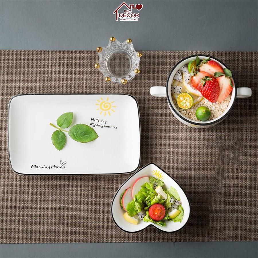 Set Bát Đĩa Gốm Sứ Phố Decor Cao Cấp 1-2 Người Dùng Đậm Chất Bắc Âu