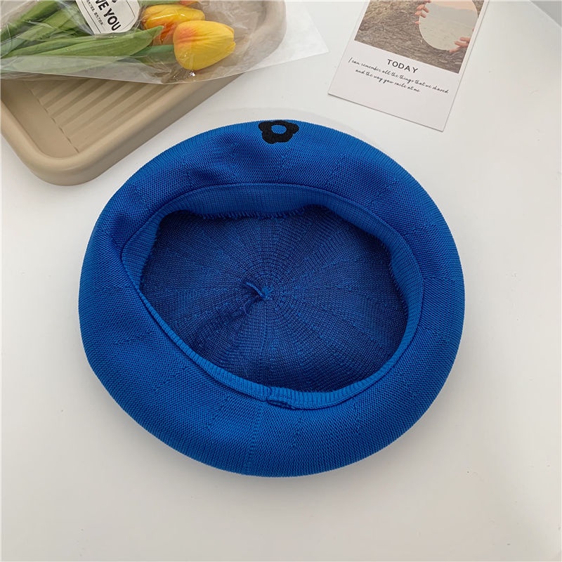 Mũ Beret Mỏng Đục Lỗ Thoáng Khí Phong Cách Retro Nhật Bản Cho Nữ