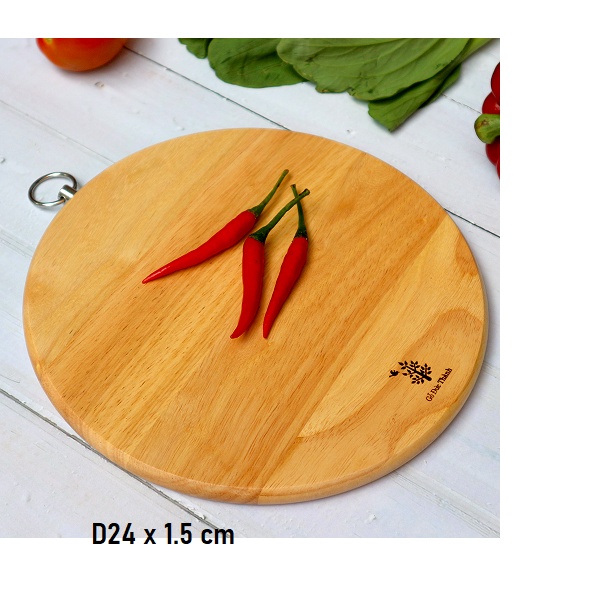 Thớt Gỗ Chữ Nhật - Thớt Tròn Gỗ Đức Thành, Chất Liệu Gỗ Cao Su Bền Đẹp,Màu Gỗ Tự Nhiên, Thớt Gỗ Lựa Chọn Size