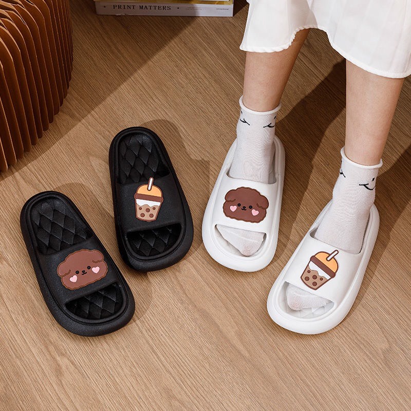 JY377-C3  - dép bánh mì đúc liền đế viền lưới chốg trơn