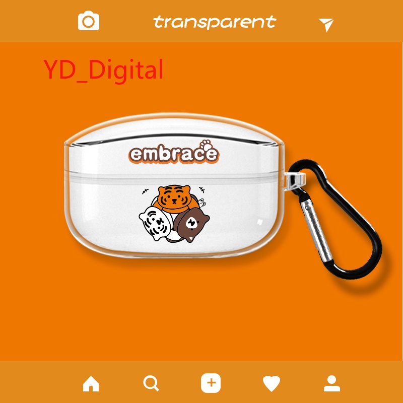 Vỏ bảo vệ hộp sạc tai nghe Sony WF-C500/WF-1000XM4 2022 Bluetooth không dây chống rơi giảm tiếng ồn hình hổ hoạt hình