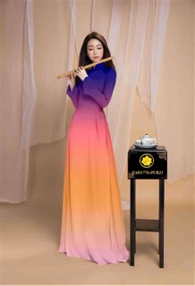 Vải Áo Dài Tằm Ý Màu Ombre