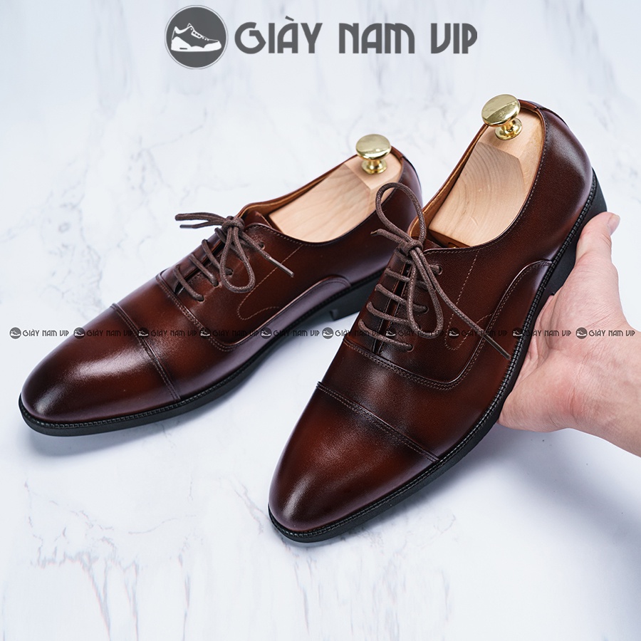 Giày Tây Nam Đẹp Da Bò Cao Cấp Buộc Dây GIAYNAMVIP Giày Oxford Nam Công Sở Hàng Hiệu GVN02