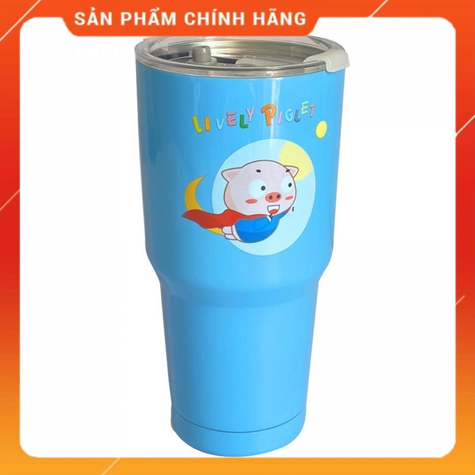 Ly Giữ Nhiệt Inox 900ml (Kèm Túi + 2 Ống Hút và Cọ Rửa)