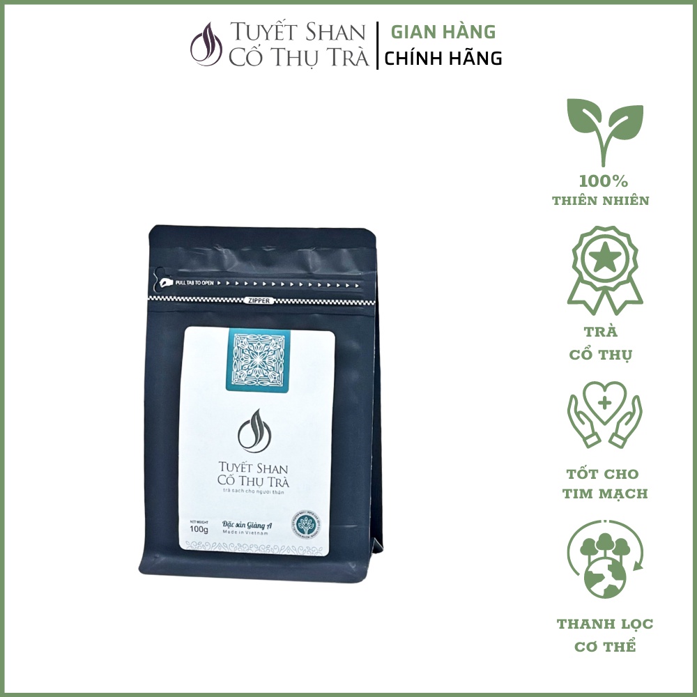 Trà Shan Tuyết Cổ Thụ Hữu Cơ - Trà Xanh - Trà Giàng A Cao Cấp Đặc Sản Suối Giàng Túi Zip 100gram