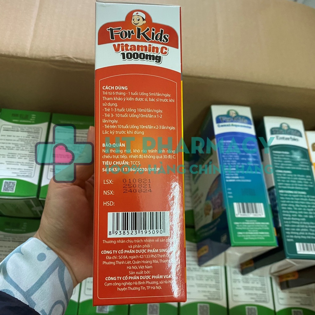 For Kids Vitamin C dạng ống - Bổ sung vitamin C hỗ trợ giảm tình trạng thiếu vitamin C, hỗ trợ hạn chế quá trình oxy hóa