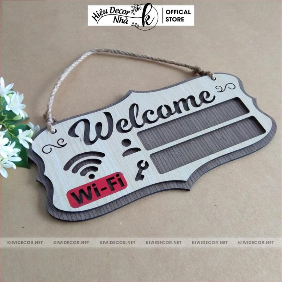 Bảng Wifi Decor Vintage Bằng Gỗ, Bảng Pass Wifi, Ghi Mật Khẩu Wifi, Thông tin wifi - Hiệu Nhà K