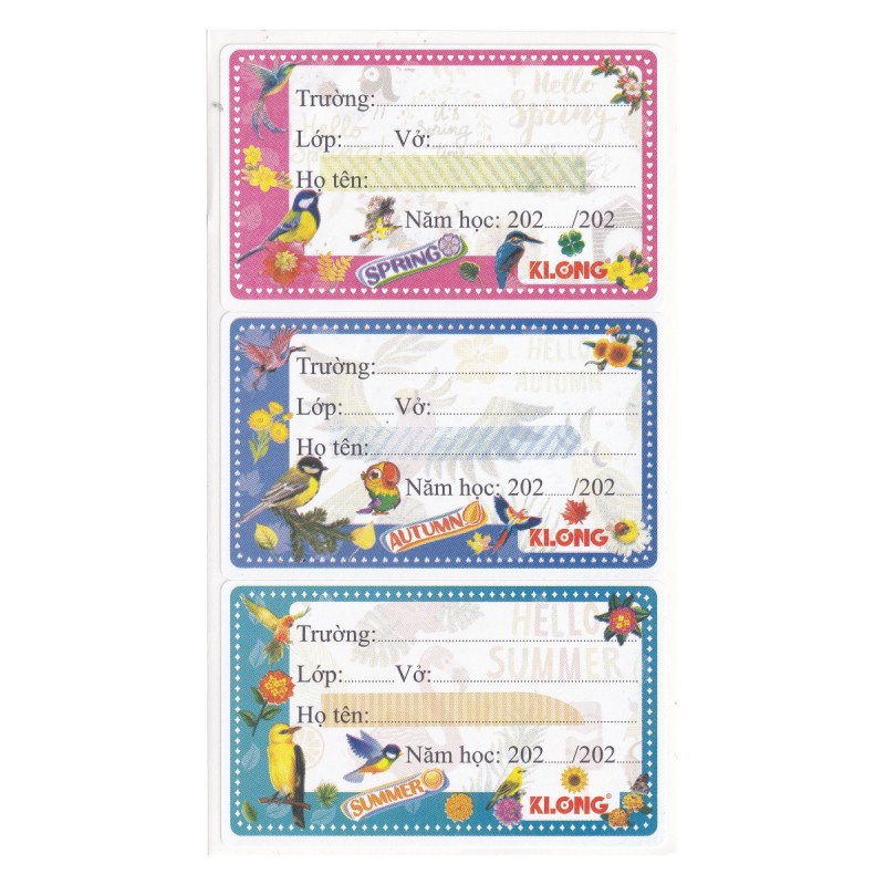 Nhãn vở CII Du lịch - 4 mùa; MS: 744