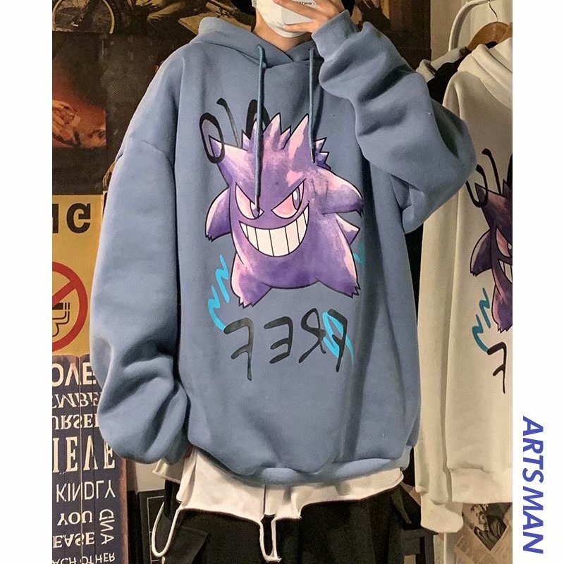 Áo khoác hoodie sweater phối nhung tay dài họa tiết pokemon kích thước M-3XL dành cho nam | BigBuy360 - bigbuy360.vn