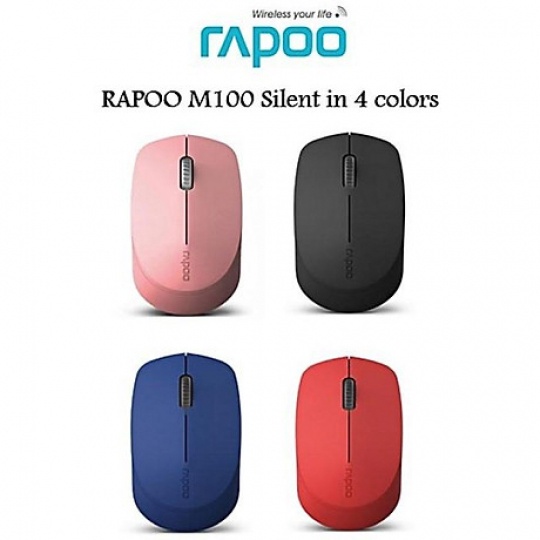 Chuột không dây bluetooth Rapoo M100 silent, chuột thiết kế chống ồn cho máy tính - Hàng Chính Hãng