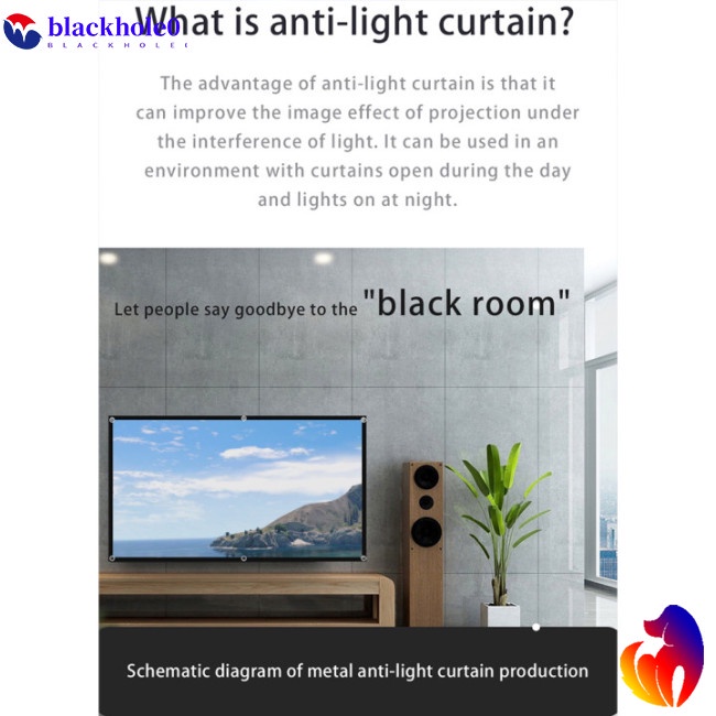 Màn Hình Máy Chiếu 1080p 16:9 Hd Bằng Kim Loại Chống Ánh Sáng Tiện Dụng