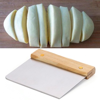 Dụng cụ cắt bột làm bánh pizza bằng thép không gỉ tay cầm gỗ tiện dụng
