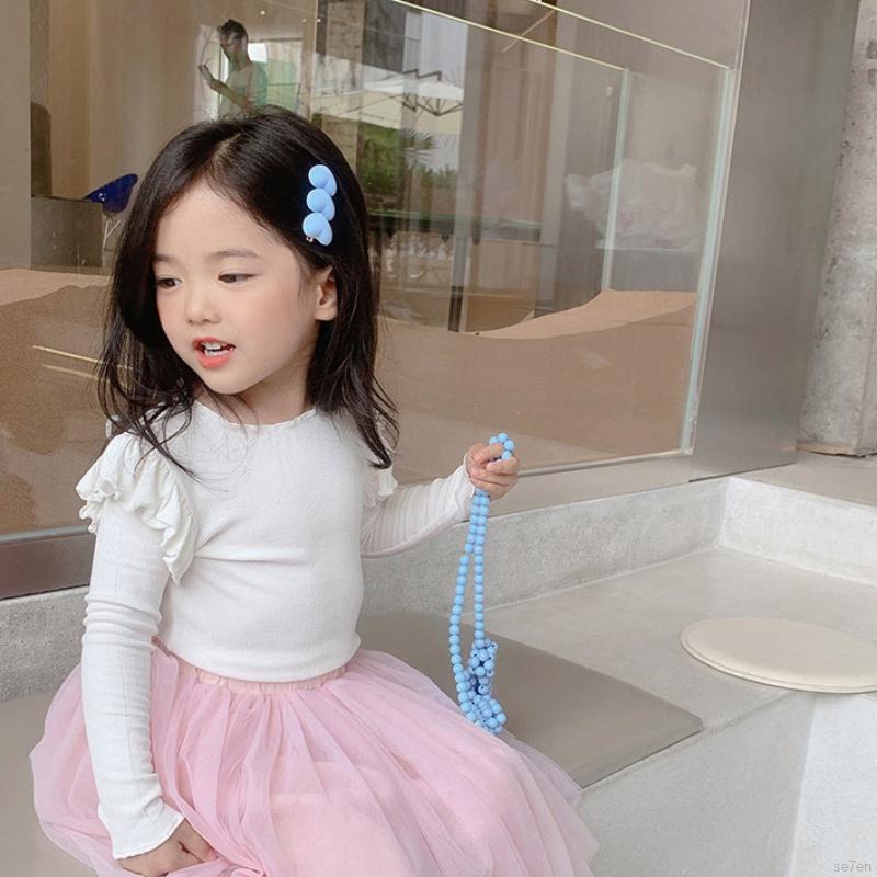 Áo sơ mi tay dài màu sắc trẻ trung phong cách Hàn Quốc cho bé gái Se7en