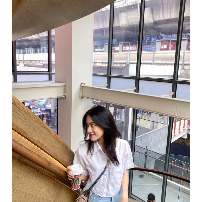 Áo croptop túi vuông hàng Quảng Châu