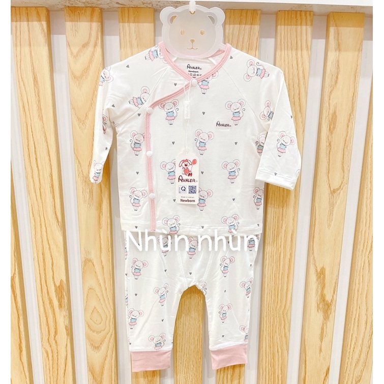 {Mẫu Mới} Bộ Avaler sơ sinh cài lệch sợi tre dành cho bé NB/3-6m(nhiều mẫu)