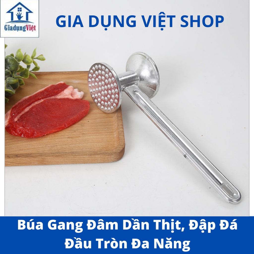 BÚA GANG Đâm Dần Thịt, Đập Đá MÀU BẠC ĐẦU TRÒN, Dụng Cụ Xăm Dằm Làm Mềm Thịt Bò, Thịt Lợn Thông Minh