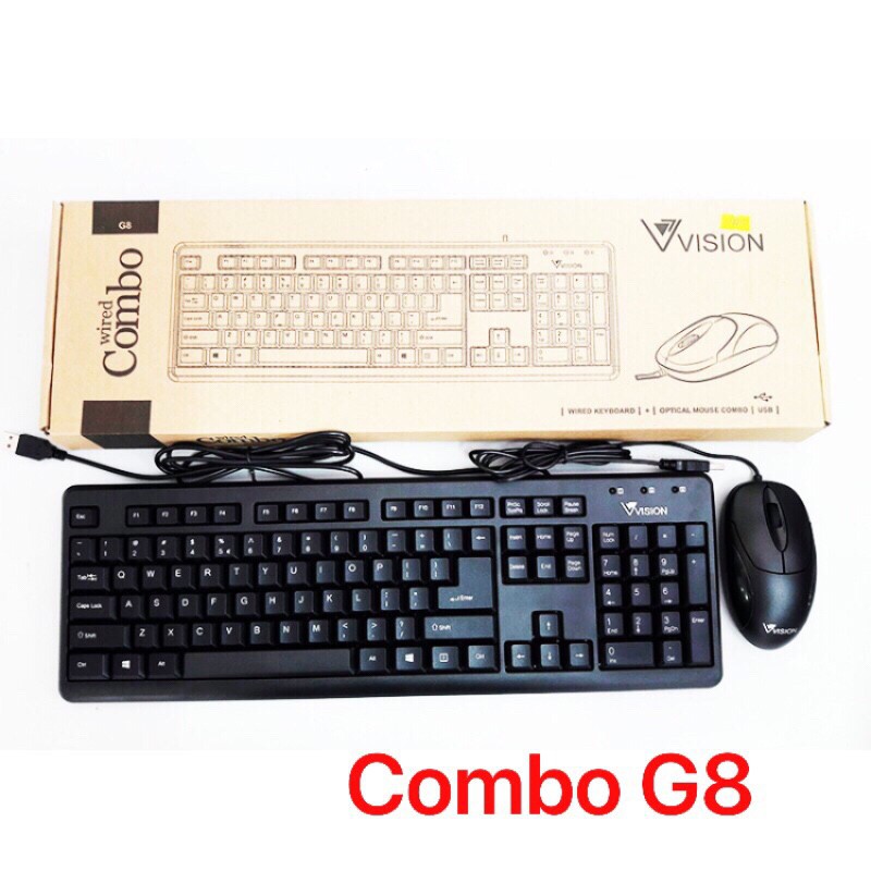 Combo Chuột và Bàn phím usb Vision G8 Bảo hành 12 Tháng