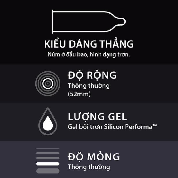 Bao sao su Durex Performa 3 - 12 bao. Chính hãng