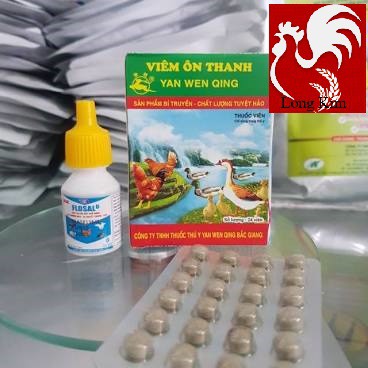 Bộ 1 chai Flosal-D và 1 vỉ Viêm ôn thanh 24 viên Gà vịt Nóng sốt, hen khẹc, tiêu chảy, CRD, tụ huyết trùng, thương hàn