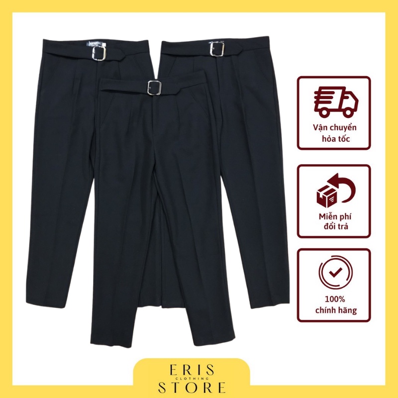 Quần baggy nữ công sở đai vuông cạp cao vnxk chất đẹp có ảnh thật | BigBuy360 - bigbuy360.vn