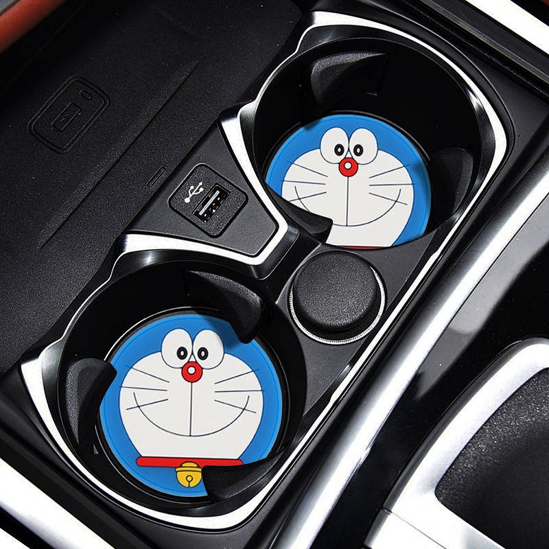 Car Water Cup Mat General Creative Cute Storage Pad Car Coaster Doraemon Decoration Office All Products jBKE
