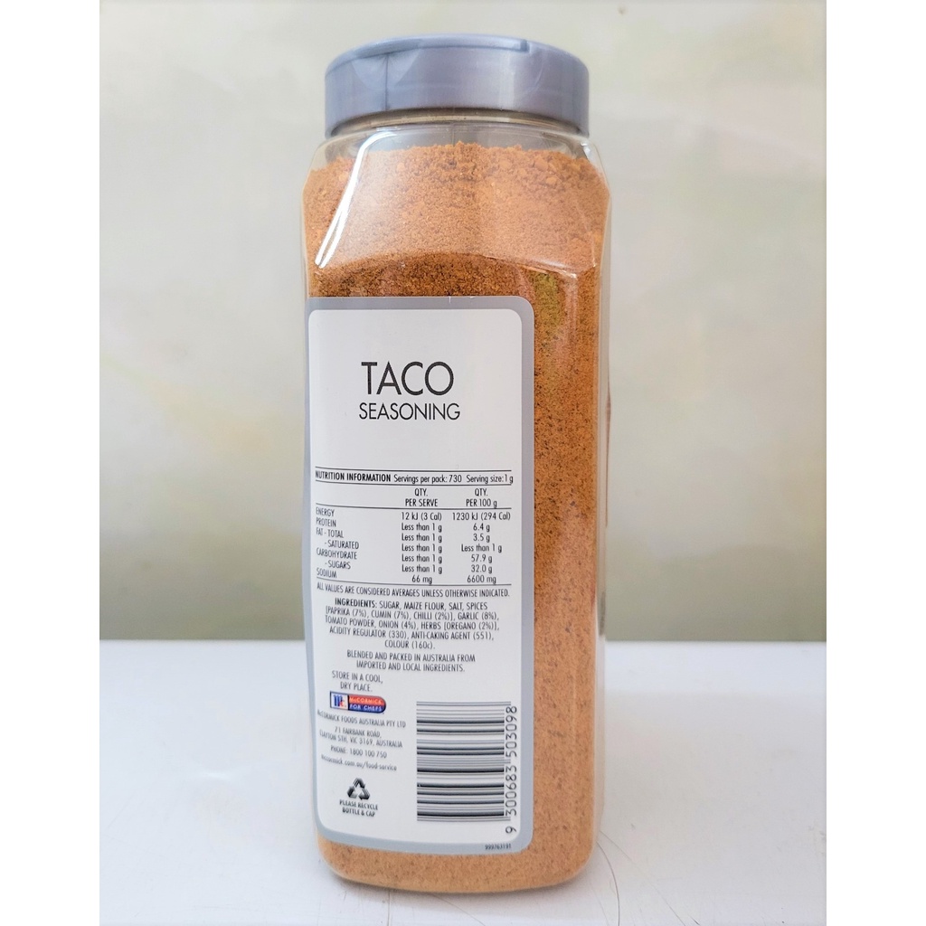 [HỘP LỚN 730g] BỘT GIA VỊ TẨM ƯỚP TACO [Australia] MCCORMICK Taco Seasoning