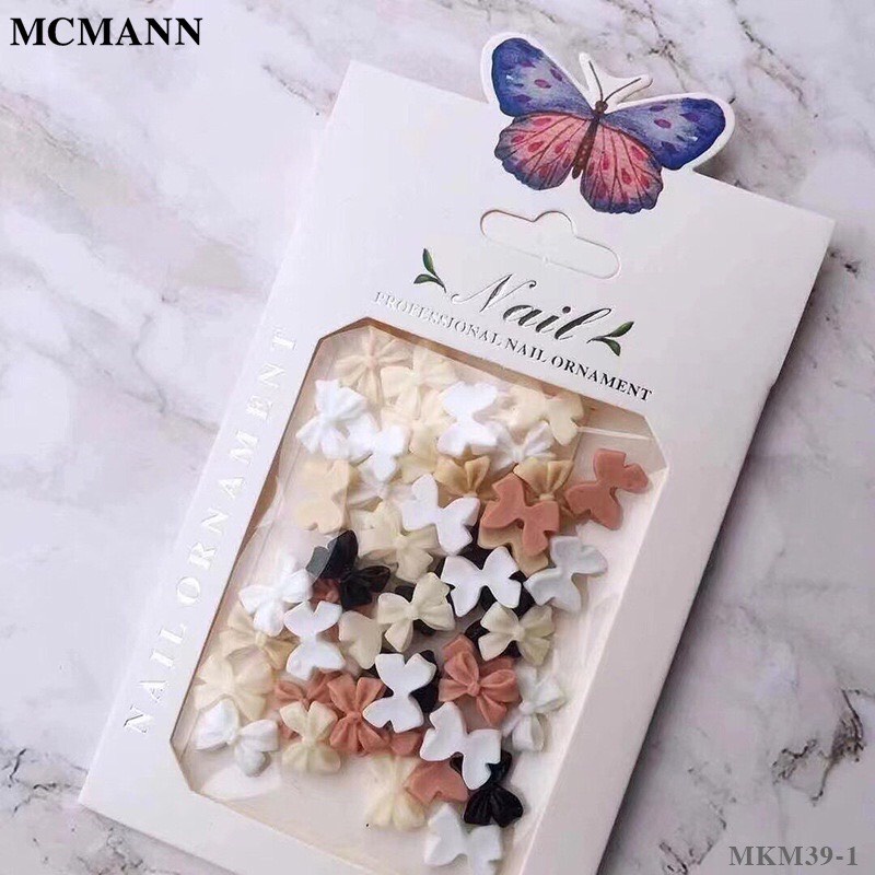 Charm nail hoa, gấu, thỏ, nơ nhựa, chai rượu phụ kiện gắn móng