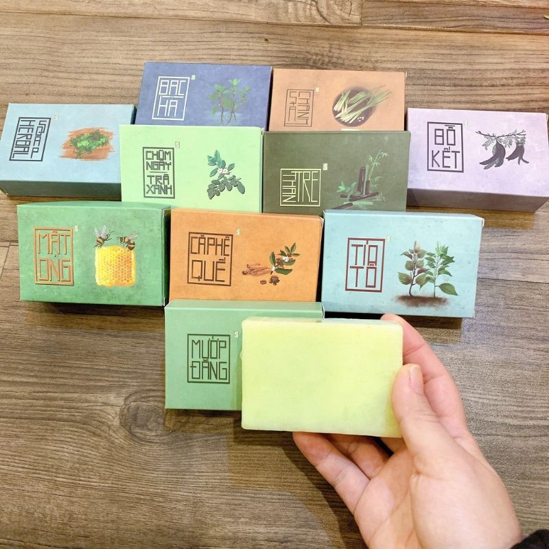 Soap Xà Bông tắm hữu cơ 100% Organic- xà bông nghệ, xà bông mướp đắng, xà bông thảo dược, xà bông bạc hà...