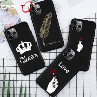 Ốp điện thoại TPU silicon mềm nhám màu đen họa tiết độc đáo cho iPhone 11 Pro MAX X XR XS Max