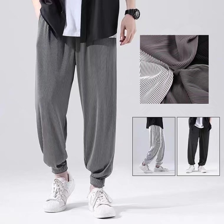 [M-4XL] Quần Harem Lụa Lạnh Dáng Rộng Phong Cách Hàn Quốc Thời Trang Xuân Hè Dễ Phối Đồ Cho Nam Size M-4XL 2022