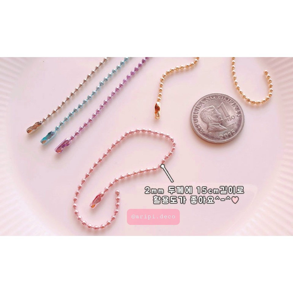 Dây bi mạ bóng làm phụ kiện 10cm N14 /Nguyên liệu làm resin trang trí