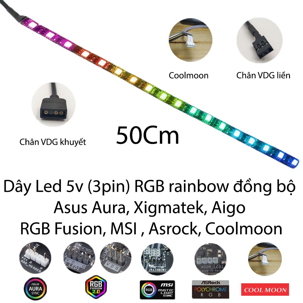 Dây Led RGB Coolman - Đồng Bộ Hub Cooman, Coolmoon