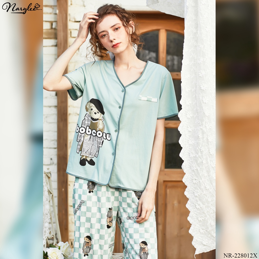 Đồ bộ mặc nhà nữ cao cấp Narylee áo cộc tay quần lửng cotton nhập khẩu mềm mịn chống tia UV kháng khuẩn mã NR - 228012