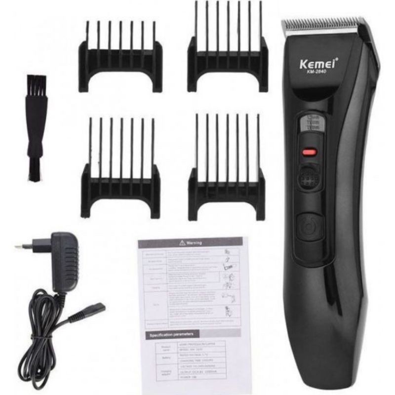 Tông Đơ Cắt Tóc Kemei KM-2840 - chạy siêu êm, sử dụng pin sạc với dung lượng lớn và tốc độ mạnh mẽ dành cho người lớn