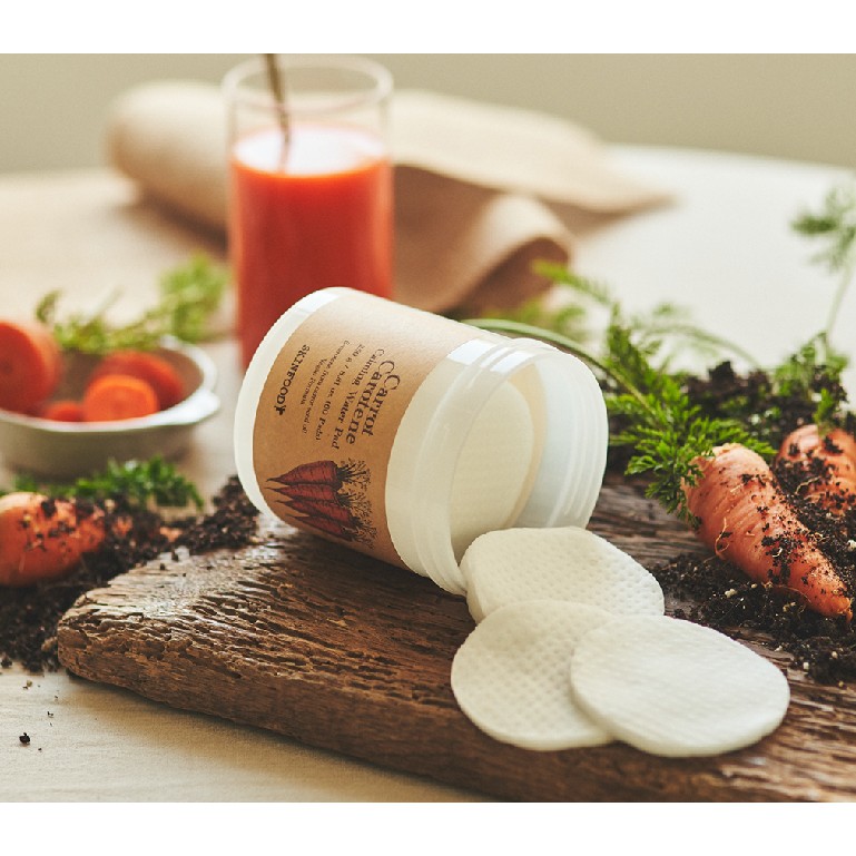 Hộp 60 Miếng Đệm Dưỡng Ẩm Chăm Sóc Da 100% Cà Rốt 250g