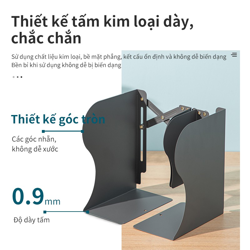 Giá đựng tài liệu mở rộng kim loại Deli - Màu xám - 1 chiếc - 78630