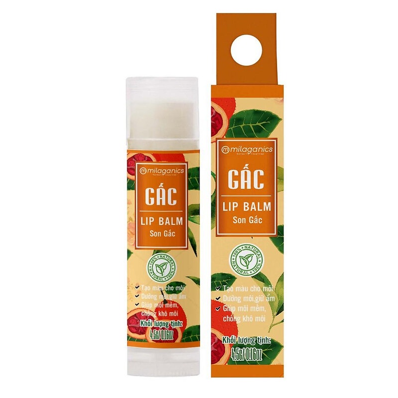 Son Dưỡng Môi Milaganics Gấc Dưỡng Ẩm, Giảm Thâm Môi 4.5g - Hasaki - Hàng Chính Hãng